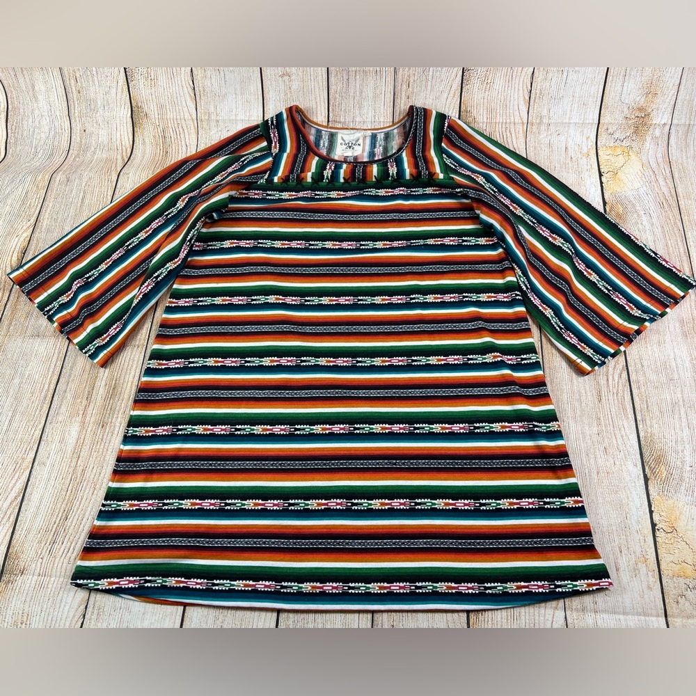 Women’s Cotton & Rye Outfitters Western Striped Multicolor Top Shirt Medium